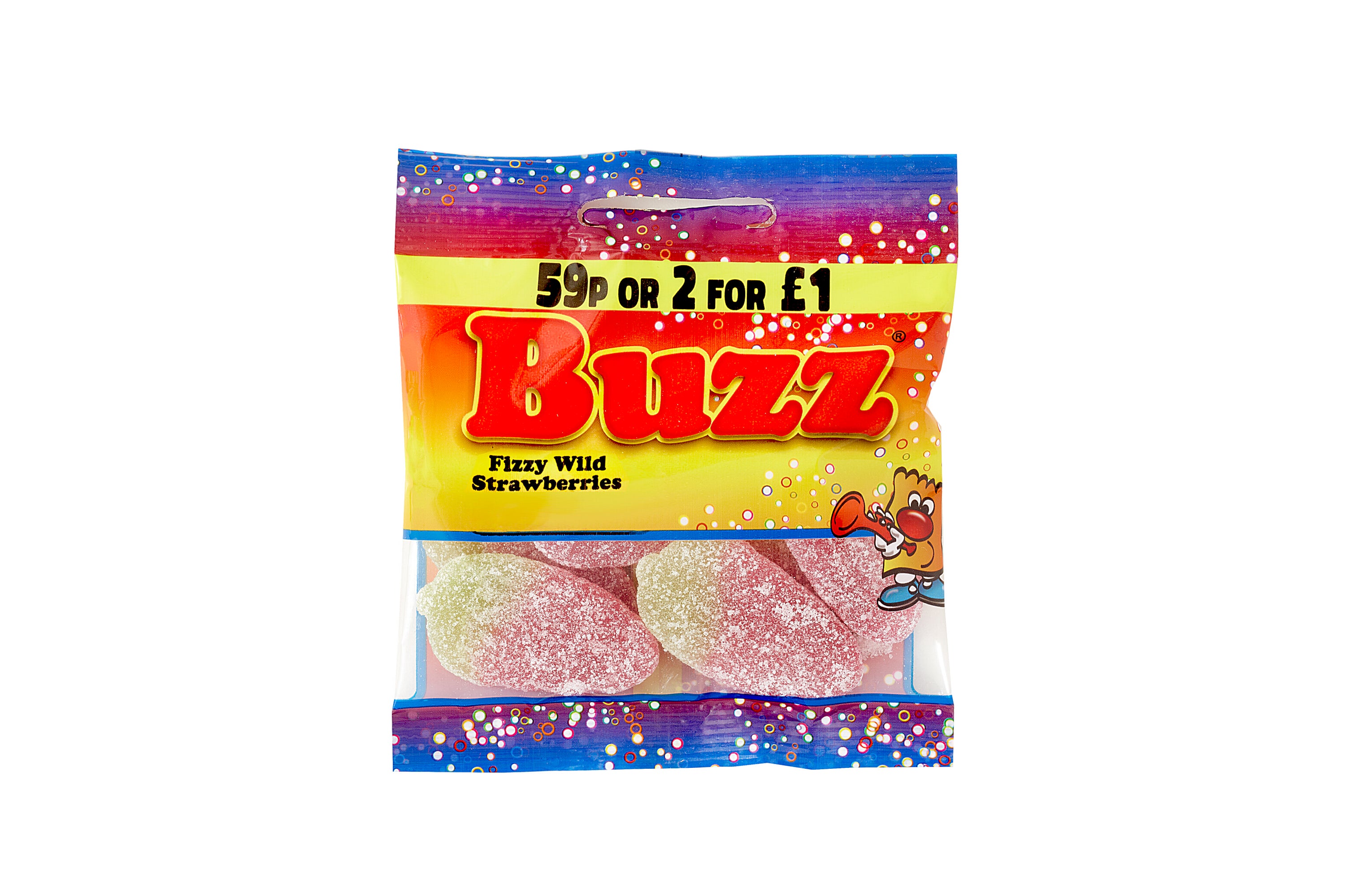 Buzz Sweets Fizzy Wild Strawberries | Kids Bags