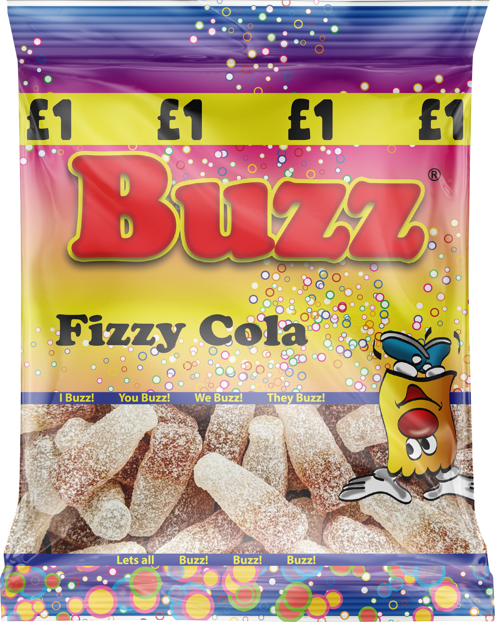 Buzz Sweets Fizzy Cola Bottles | Share Pack