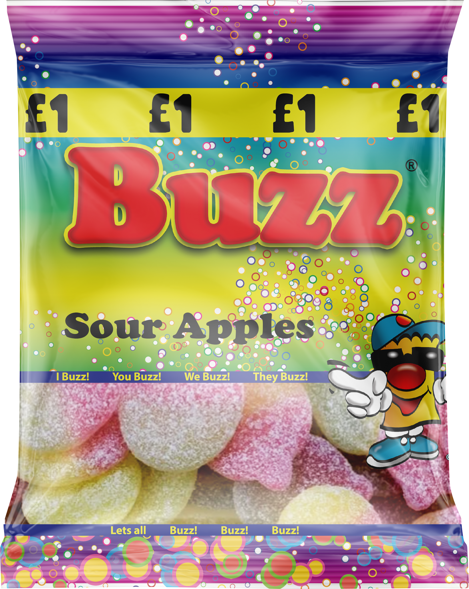 Buzz Sweets Sour Apples | Share Pack