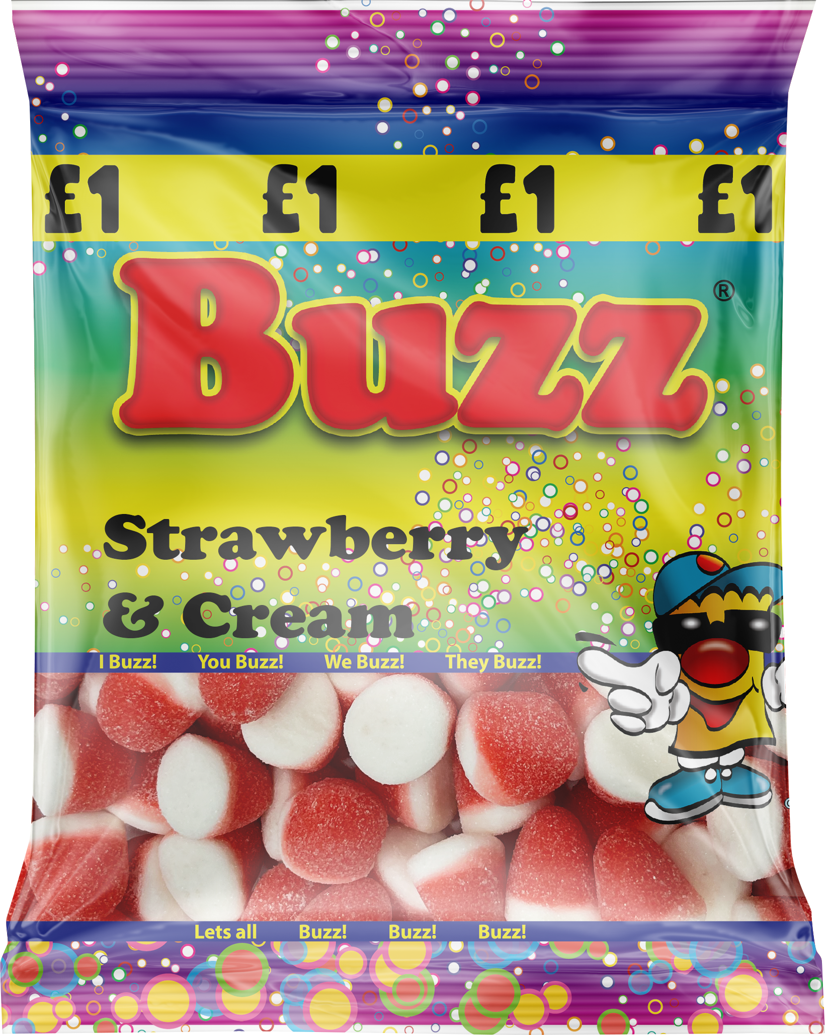 Buzz Sweets Strawberry & Cream | Share Pack