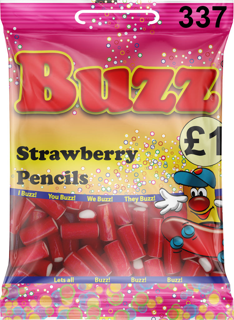 Buzz Sweets Mini Strawberry Pencils | Share Pack