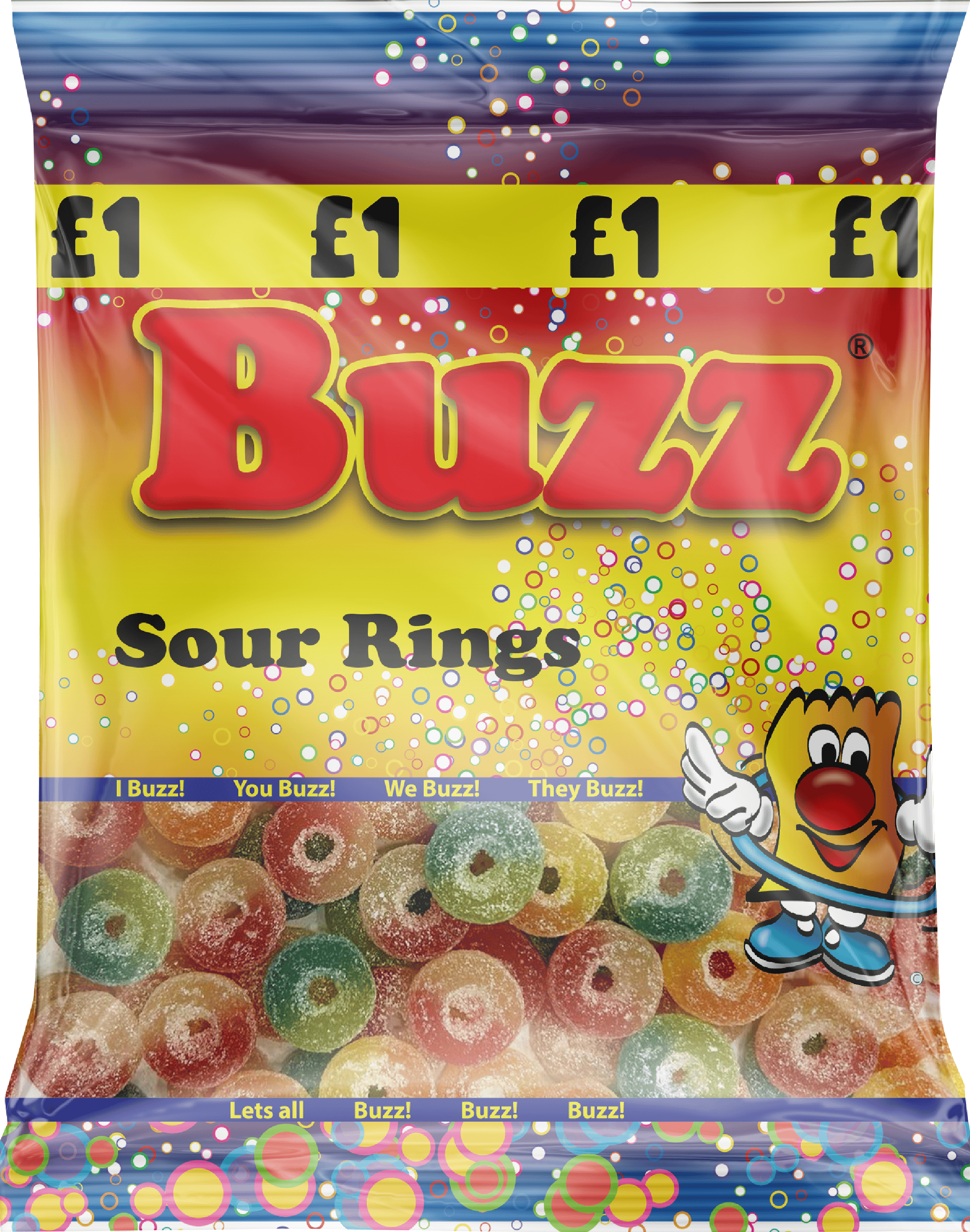 Buzz Sweets Super Sour Rings | Share Pack