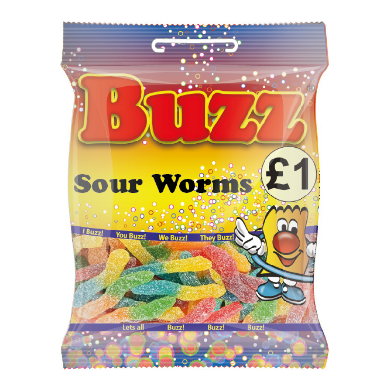 Buzz Sweets Super Sour Worms | Share Pack