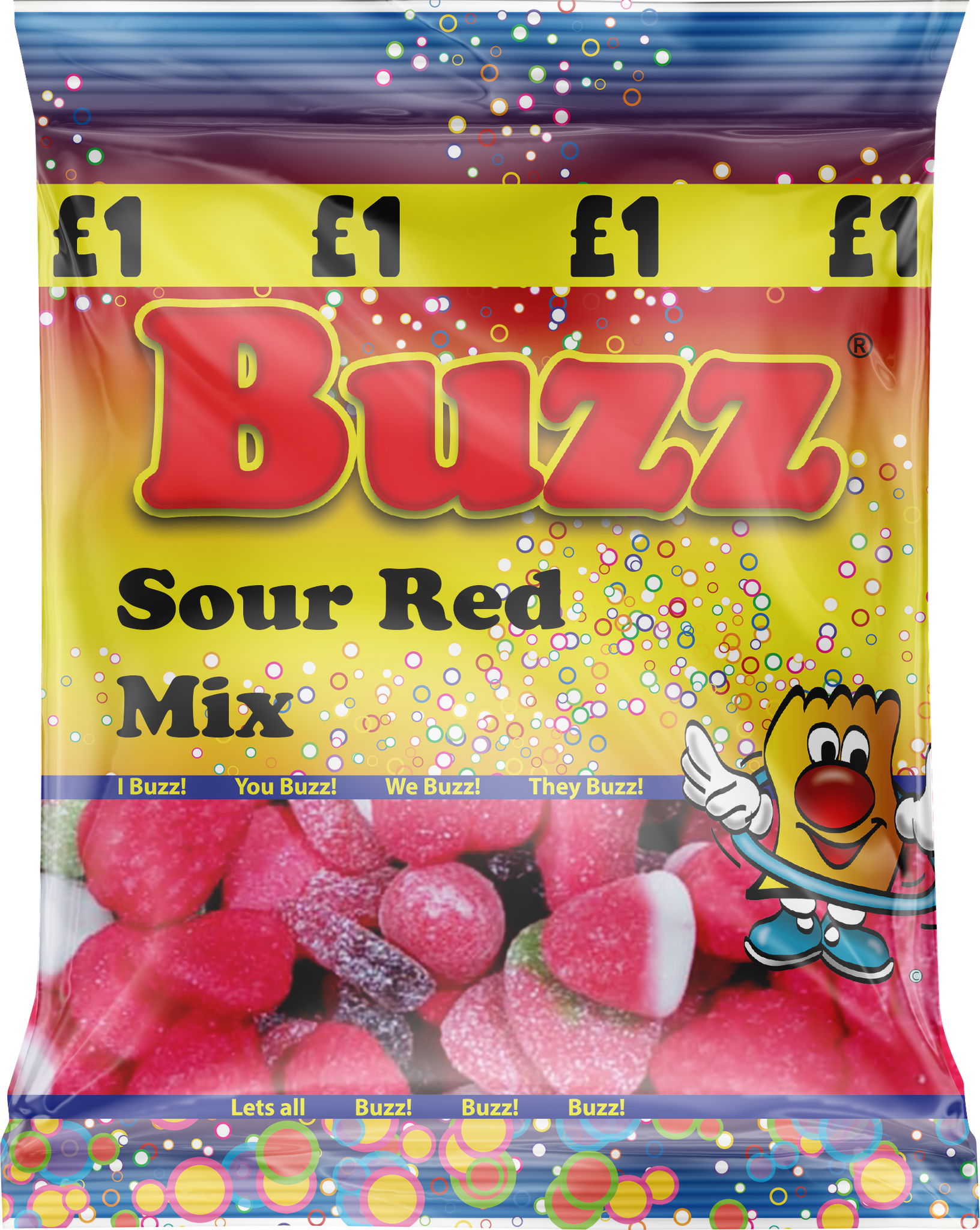 Buzz Sweets Sour Red Mix | Share Pack