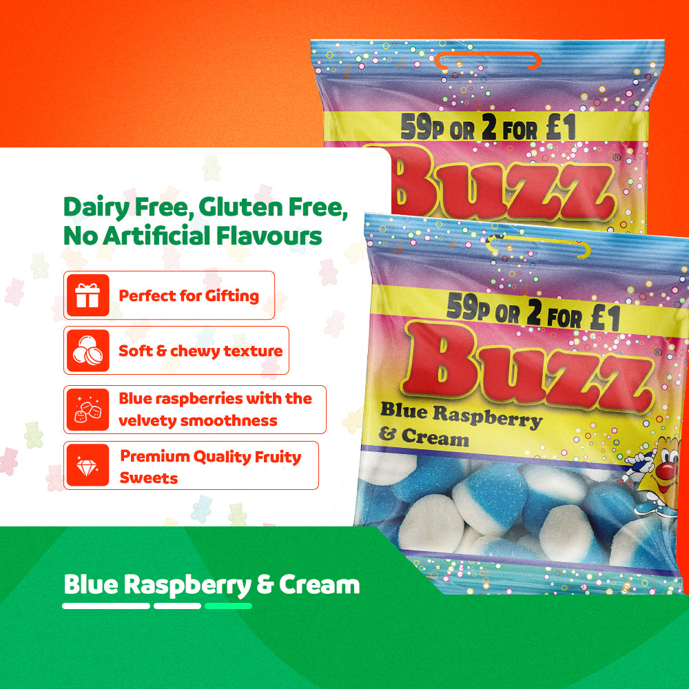 Buzz Sweets Blue Raspberry & Cream | Kids Bags