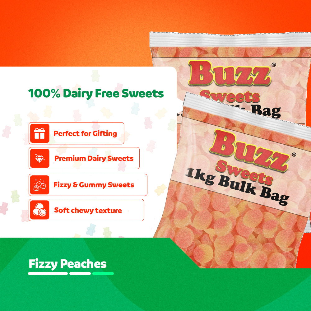 Buzz Sweets Fizzy Peaches  | Bulk Bags