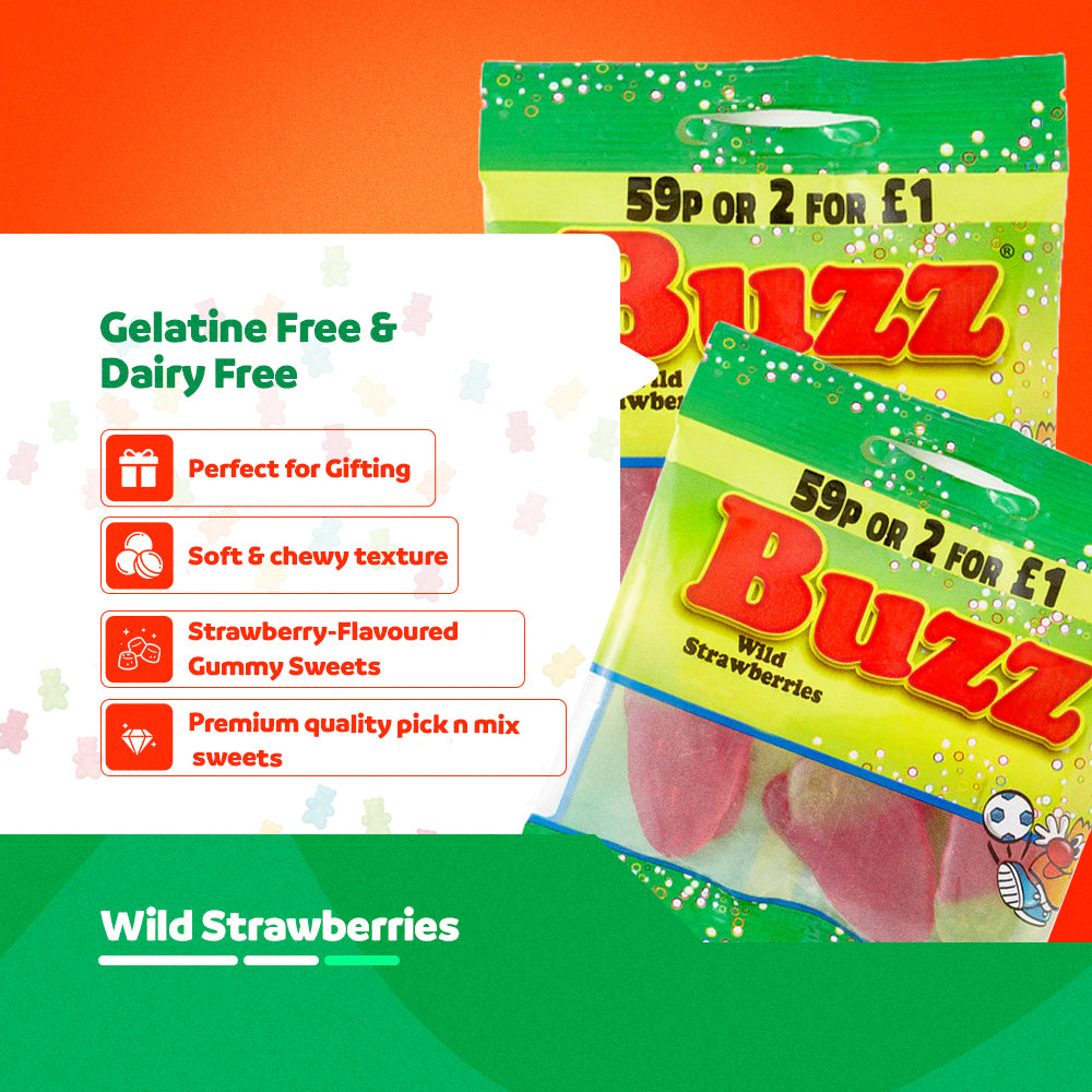 Buzz Sweets Wild Strawberries | Kids Bags