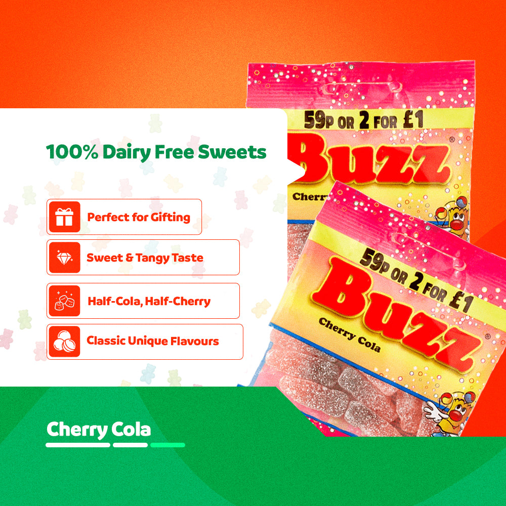 Buzz Sweets Cherry Cola Bottles | Kids Bags