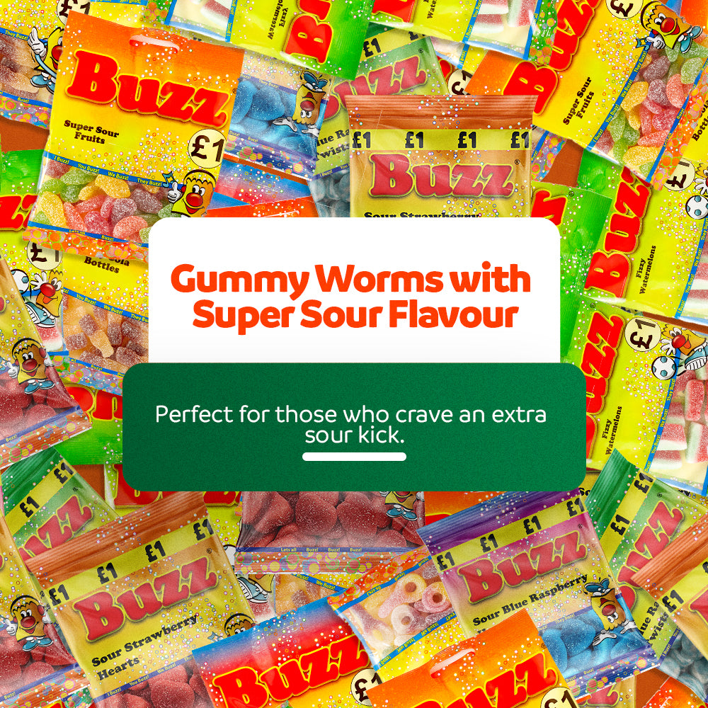 Buzz Sweets Fizzy Sour Worms | Bulk Bags