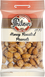 Packet Of Honey Roast Peanuts By Philon Nuts. Sell for £1.70 Per Packet.