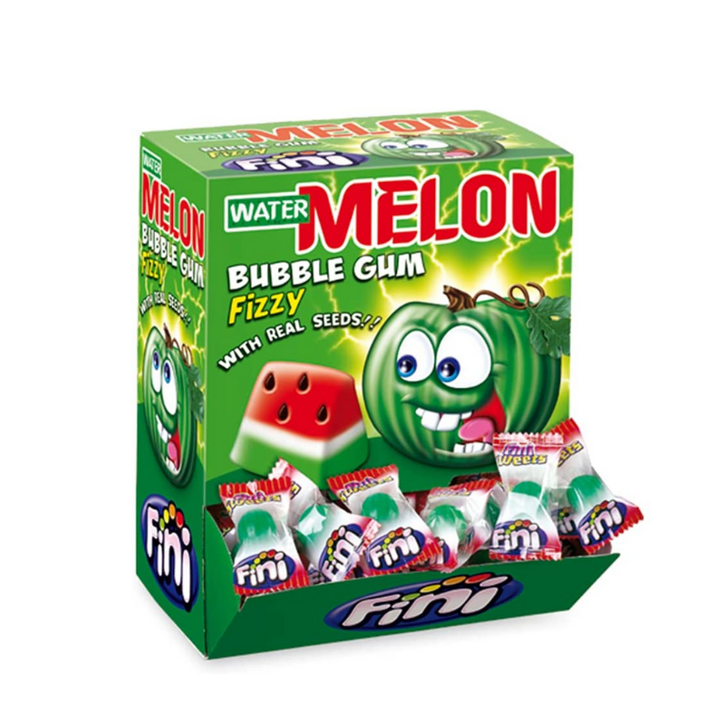 Box of fizzy watermelon bubblegum.