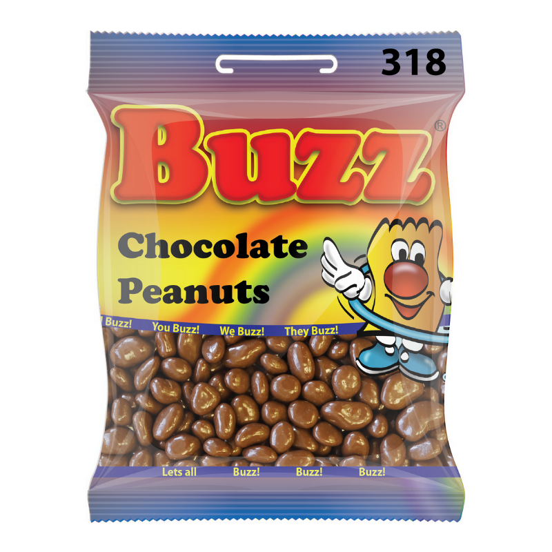 10 Packets Of Chocolate Peanuts By Buzz Sweets. Sell for £1 each.